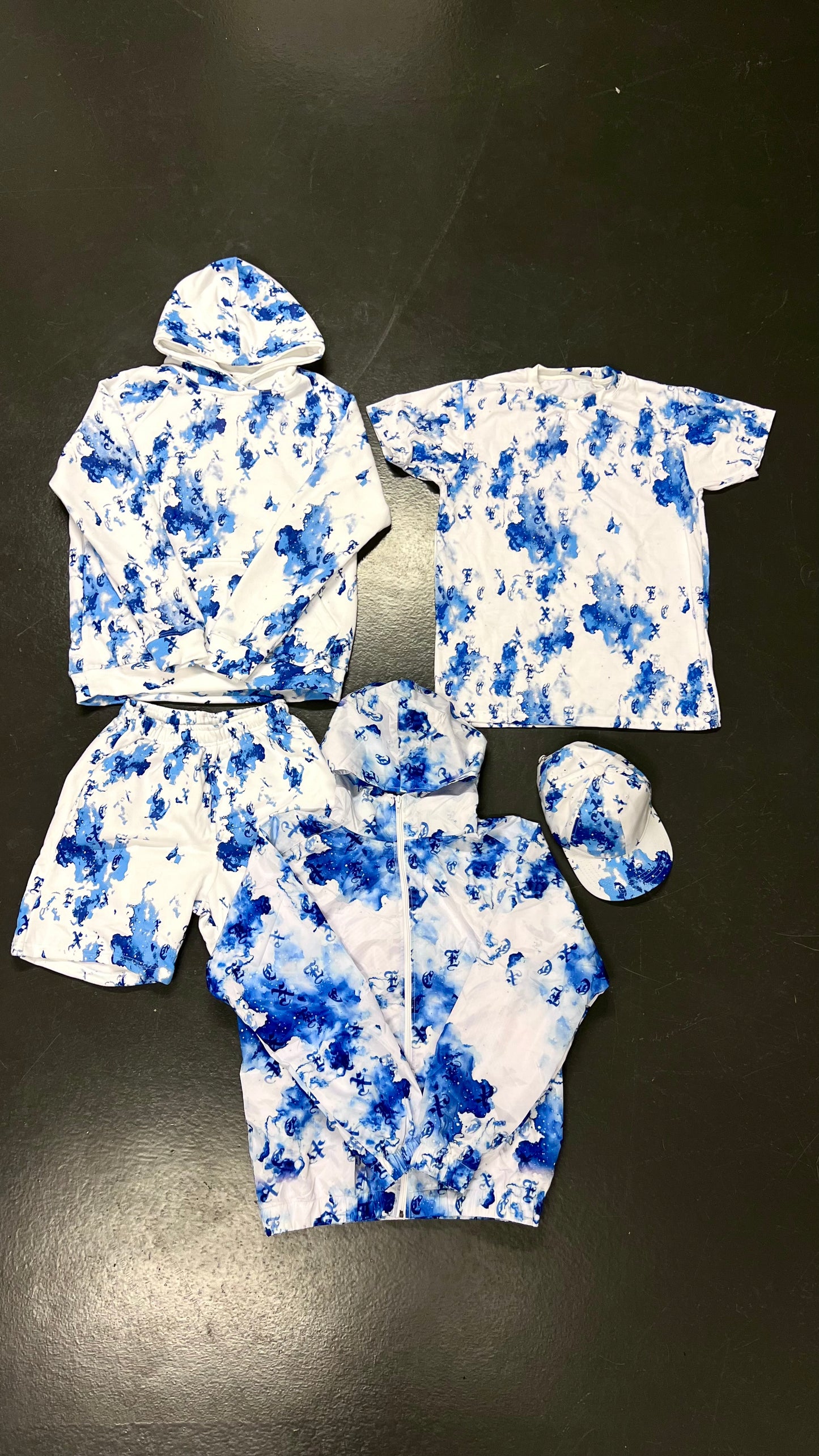 Blue Monogram - Hoodie & Shorts