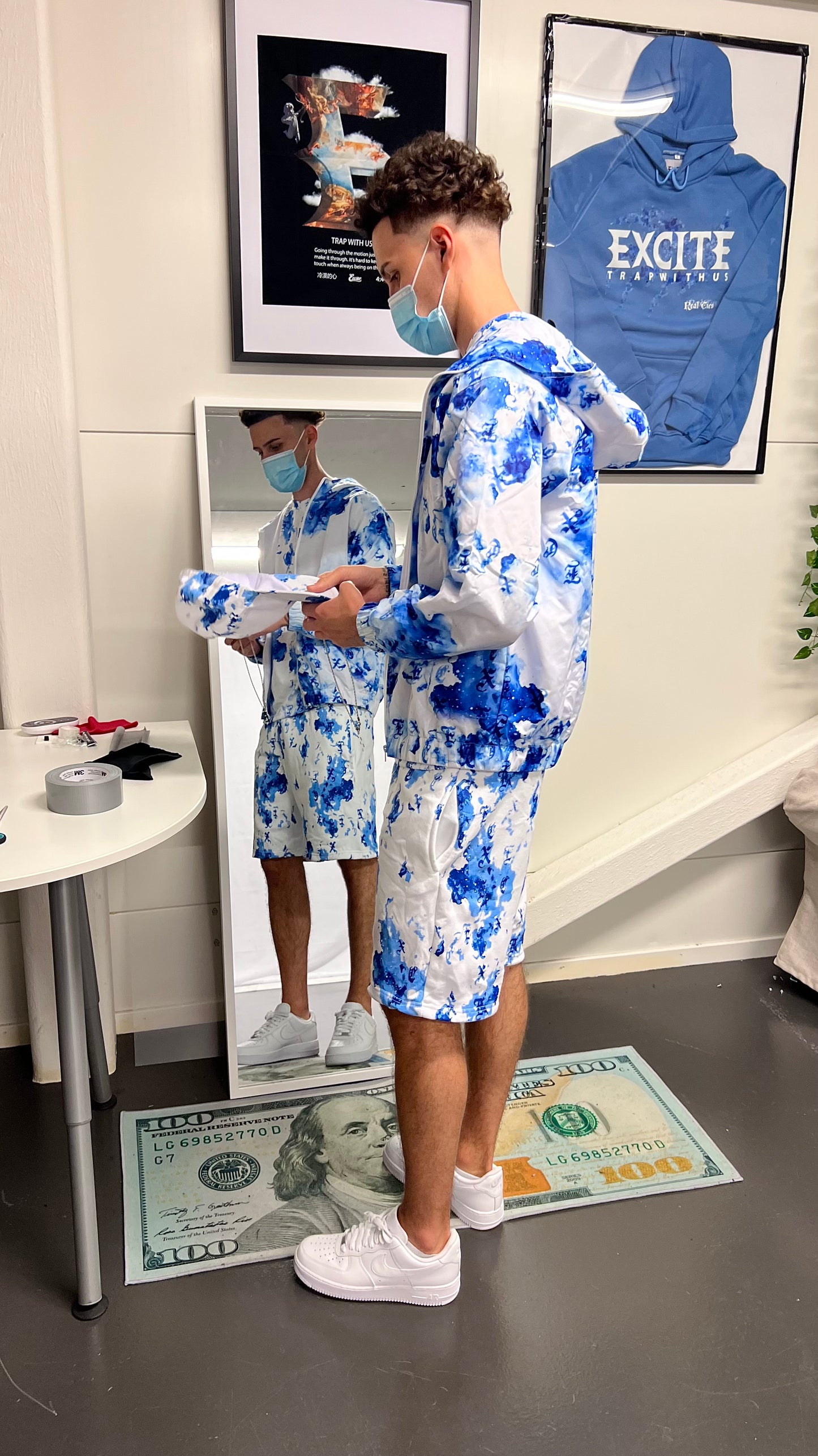 Blue Monogram - Windbreaker