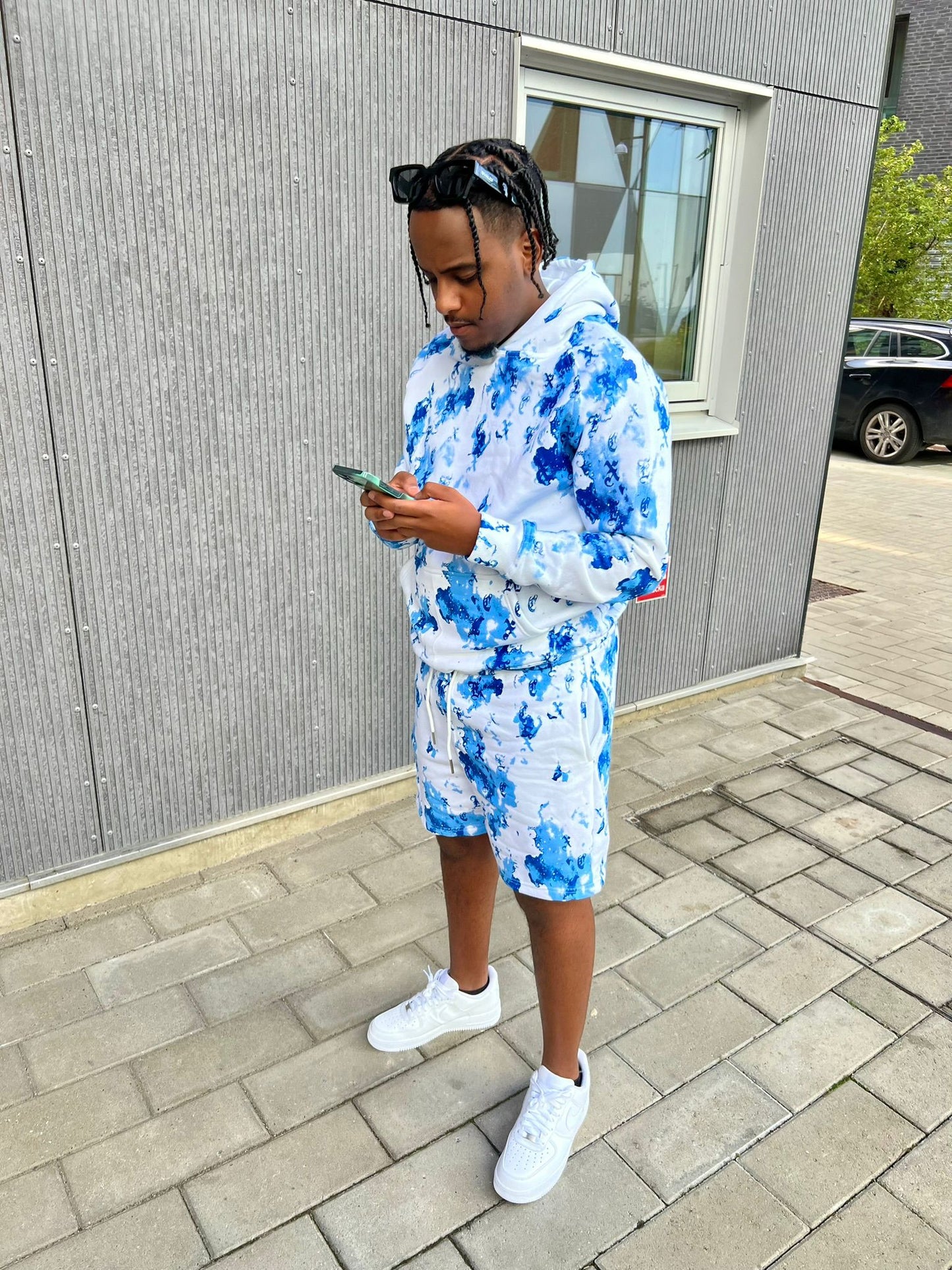 Blue Monogram - Hoodie & Shorts