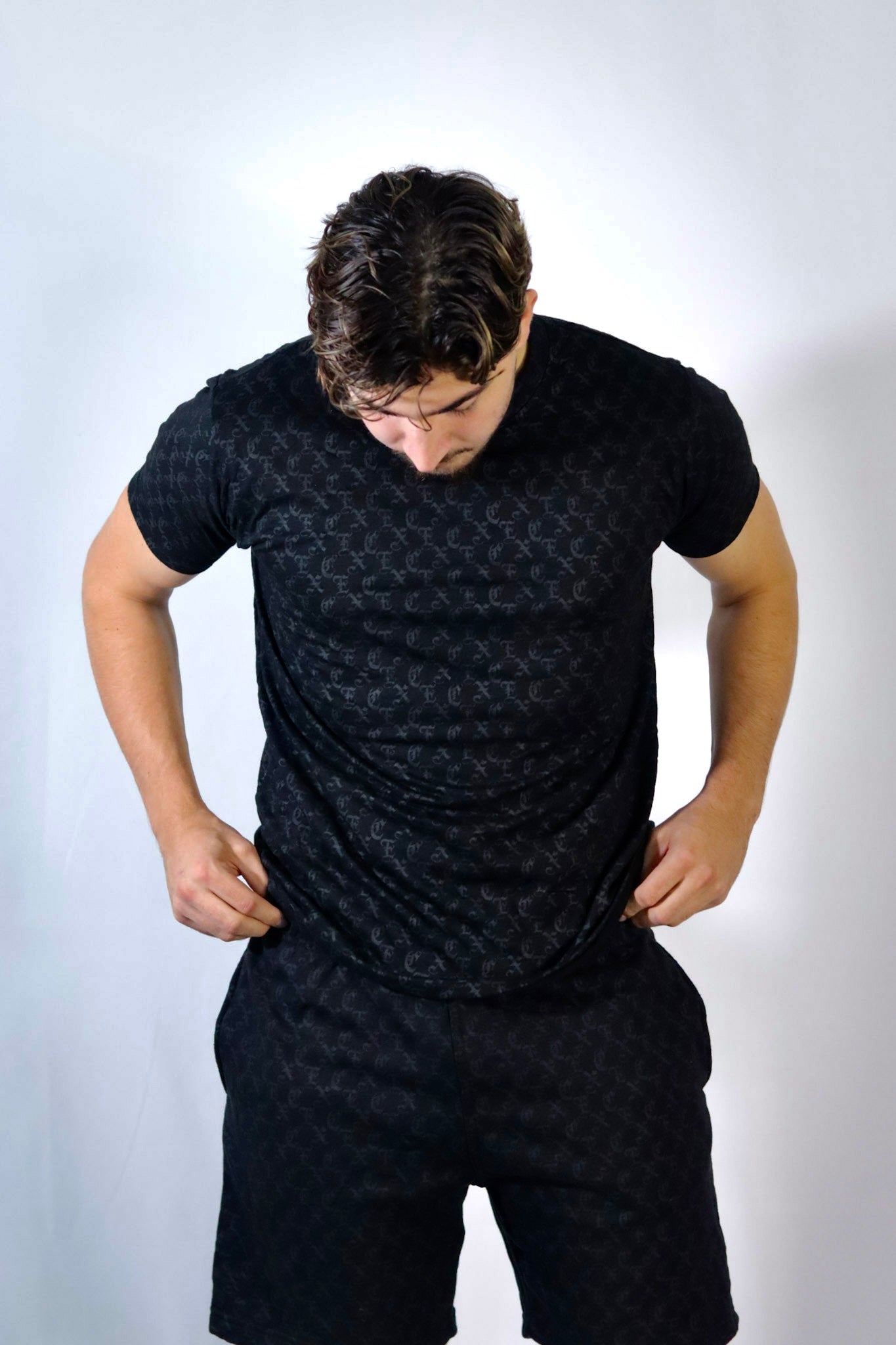 Black Monogram - T-shirt & Shorts