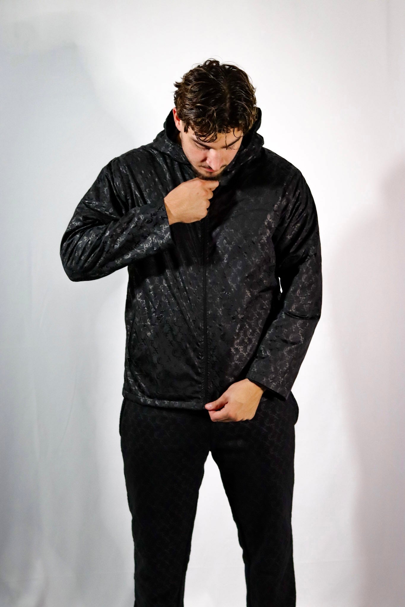 Black Monogram - Windbreaker
